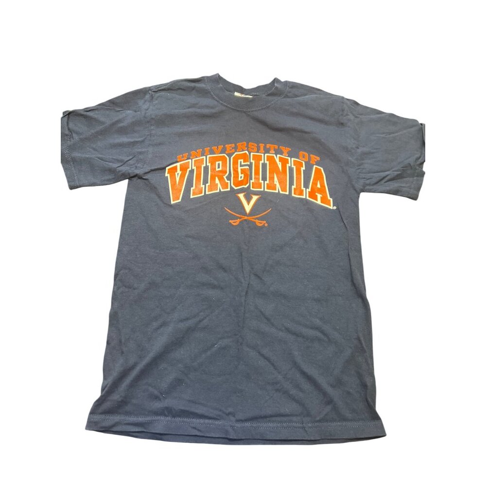 University Of Virginia Cavaliers Tee T Shirt Navy Blue Front Logo Jerzees Sz S